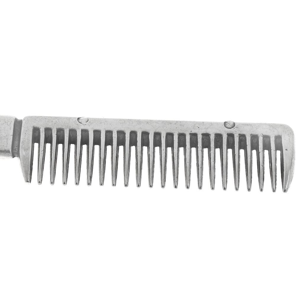 4xStainless Steel Polished Horse Pony Grooming Comb Tool Currycomb Durable