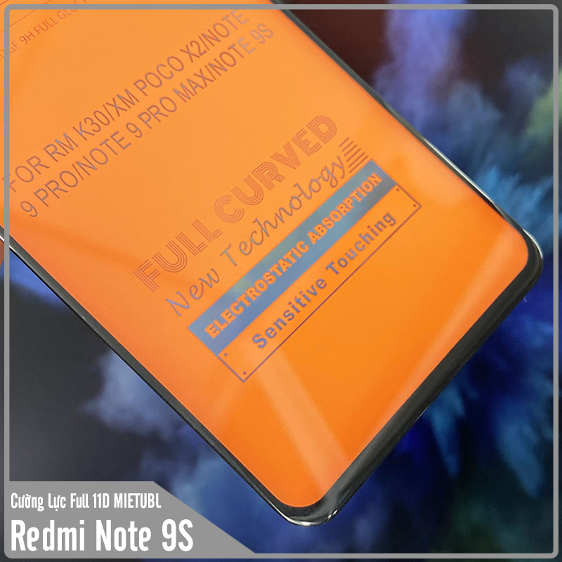 Kính cường lực 11D cho Xiaomi Redmi Note 9S - Note 9 Pro - Poco X3 Full viền Đen MIETUBL - Hàng Nhập Khẩu