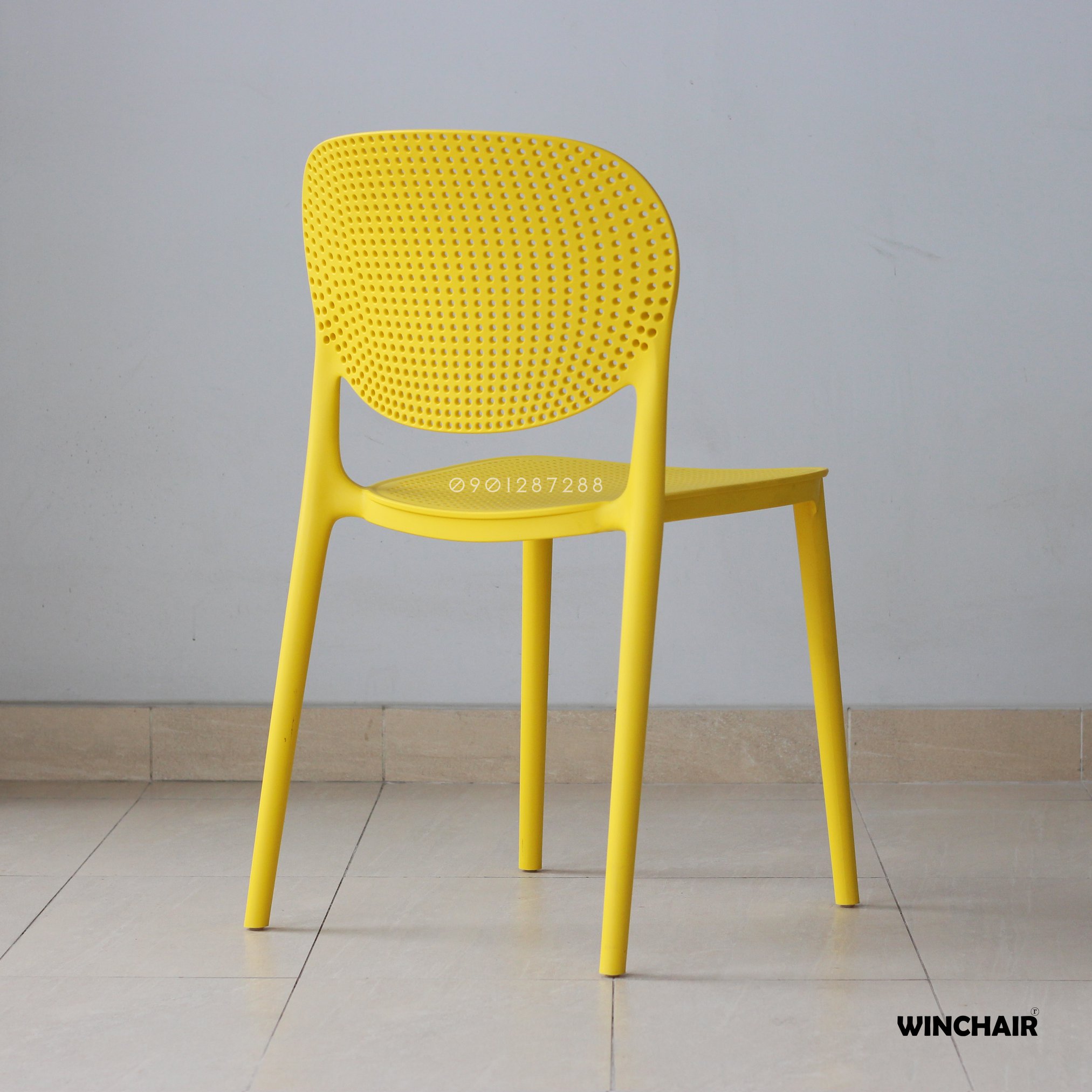 Ghế Nhựa Đúc Cafe Sân Vườn Ponny Chair WC018 - Nhựa PP Đúc Nguyên Khối Dạng Lỗ Lưới - Chịu Nhiệt Nắng Mưa Cực Kỳ Tốt