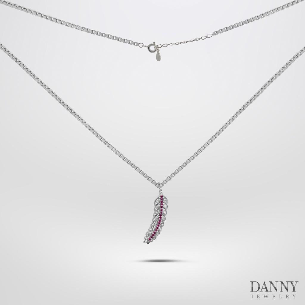 Dây Chuyền Có Mặt Danny Jewelry Bạc 925 Xi Vàng Hồng/Rhodium Lông Vũ Đính Đá CZ DM049