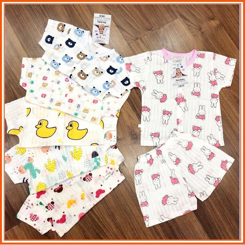 Combo 5 bộ quần áo cọc tay cotton giấy mặc mùa hè cho bé từ 0-15 tháng tuổi (HOT)