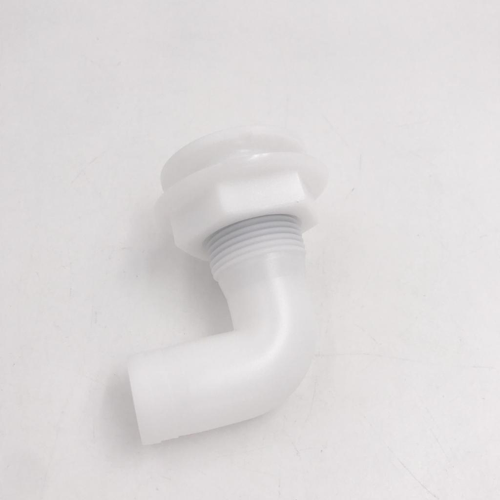 1" White Nylon Plastic Thru-Hull Bilge Pump Hose 90 Ddgree Fits for Boats