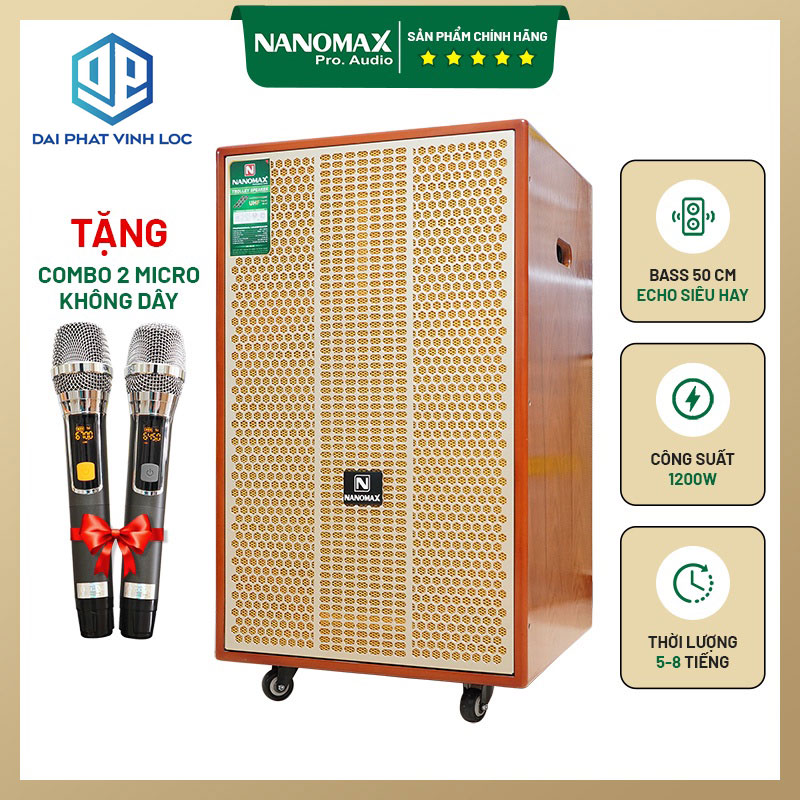Loa Kéo Karaoke Công Suất Lớn 1200W | Loa Kéo Giá Rẻ Nanomax SK-18G8 | Loa Kéo Bluetooth Đọc Được Usb Thẻ Nhớ | Loa Kéo Hát Karaoke Hay Nhất | Loa Kéo Bass 50 Tay Kéo Sang Trọng Tặng Kèm 2 Mic Hát Karaoke