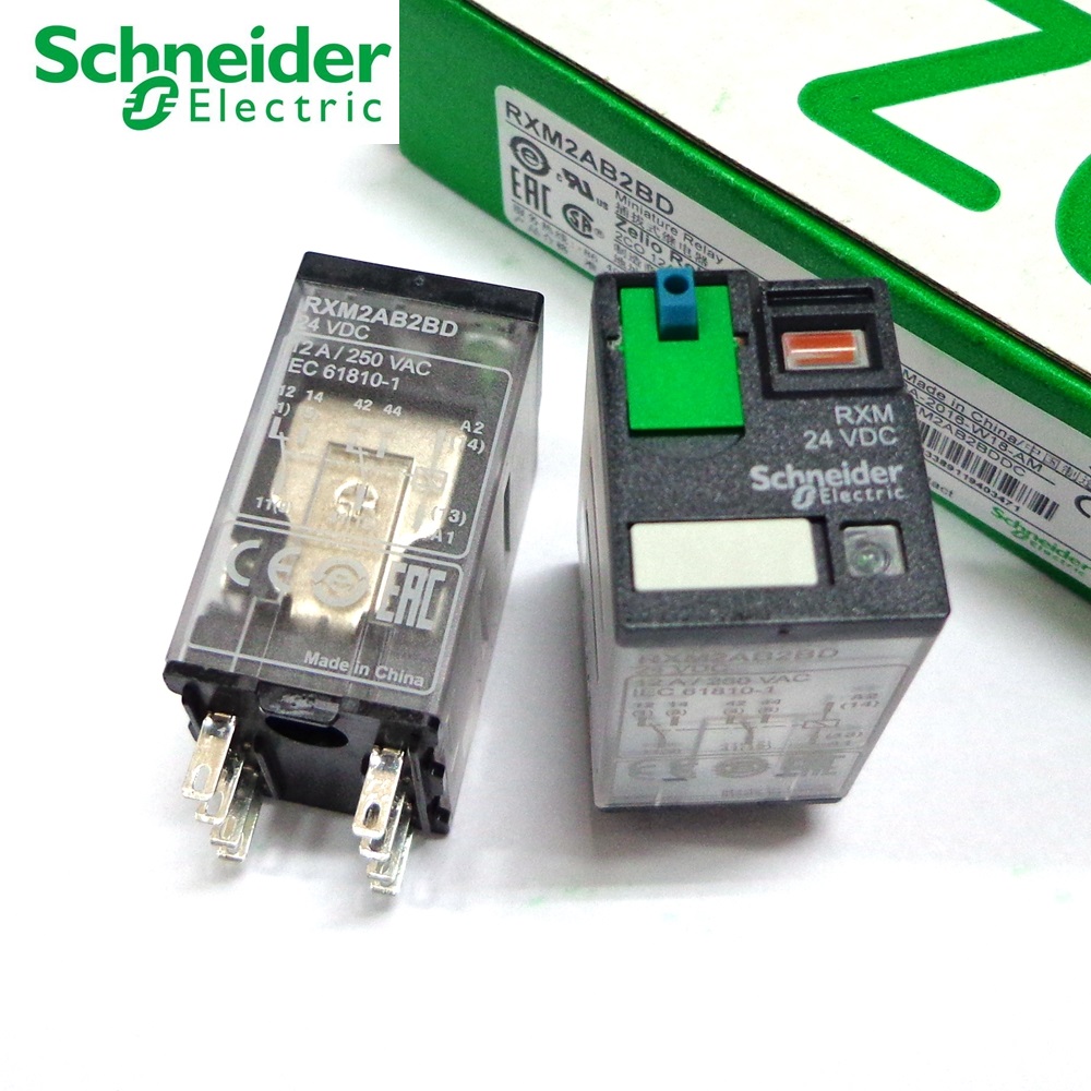 Rơ le trung gian RXM2AB2BD Schneider 8 chân, có led 24Vdc  | Hàng Chính hãng |