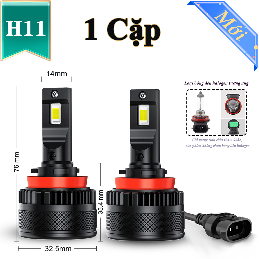 Bóng đèn đèn pha ledH4,H11,9005,9006,9004,9007,H13 điện áp 9-18V,80W,7000LM,6500k siêu sáng