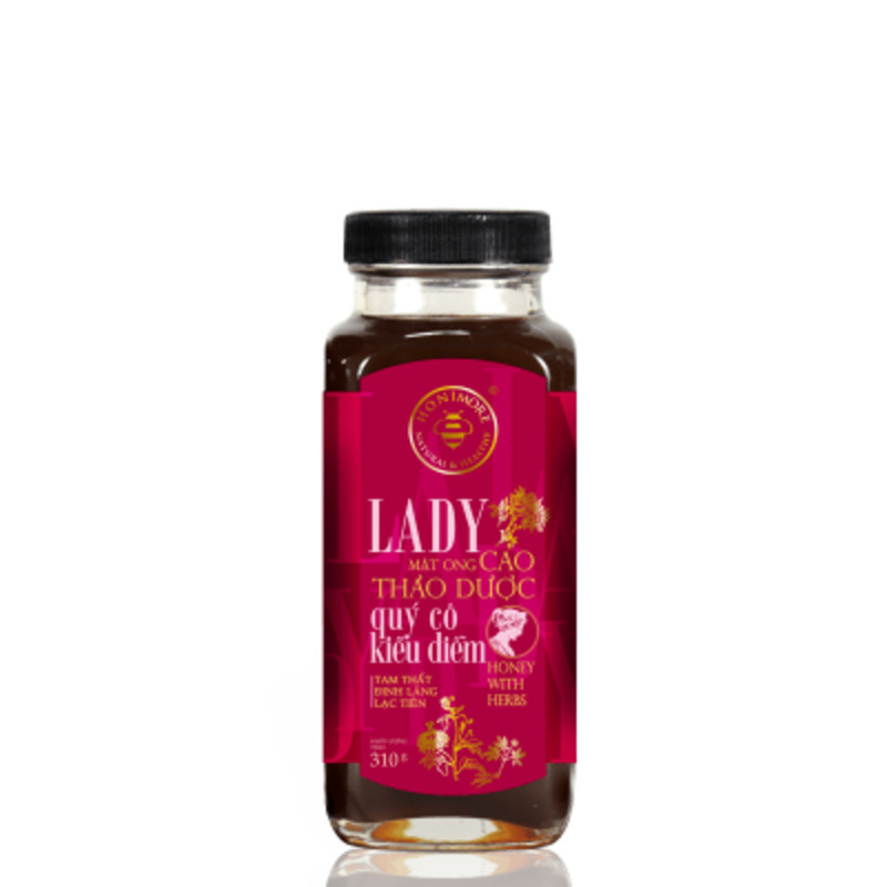 Mật ong thượng hạng - cao thảo dược Lady Honimore - dành cho Phụ nữ (Mật ong rừng bổ sung cao Tam Thất, cao Lạc Tiên, cao Đinh Lăng)