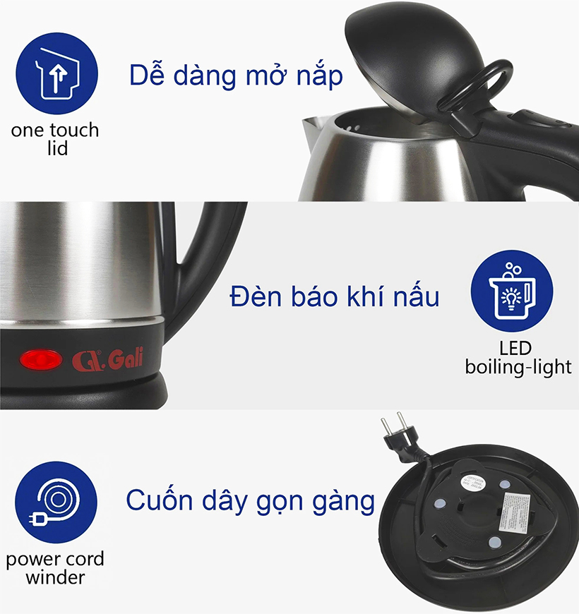 Ấm đun siêu tốc 2.5 lít Gali GL-0025 - Hàng chính hãng