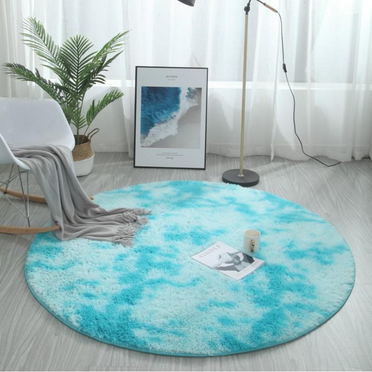 Thảm lông tròn trải sàn, thảm Lông Loang Tròn Trang Trí 60cm đạo cụ chụp ảnh trẻ em, gia đình, sản phẩm