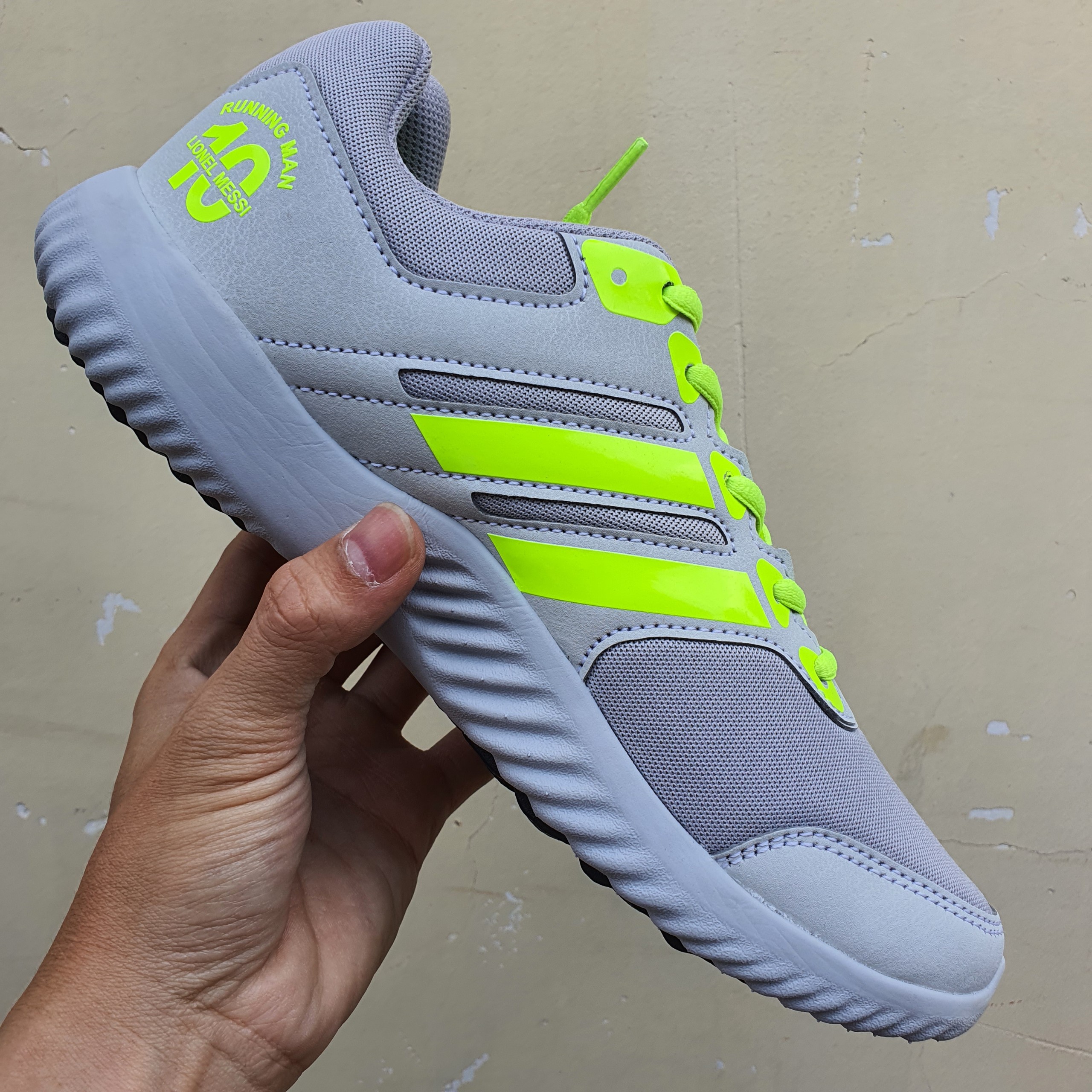 Giày Sneaker Thể Thao Nam Xám Phối Xanh Dạ