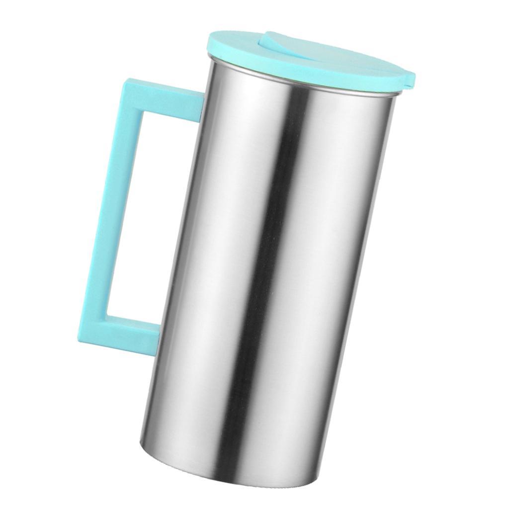 2 Pcs Stainless Steel Water Pitcher Juice Jar Kitchen Restaurant Serving