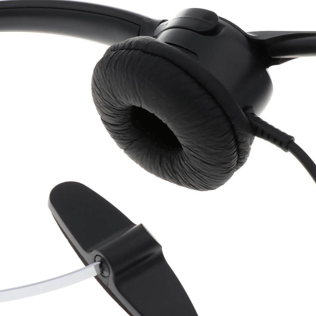 3.5mm Call Center Telephone Headphone w/ Noise Cancelling Monaural Headset