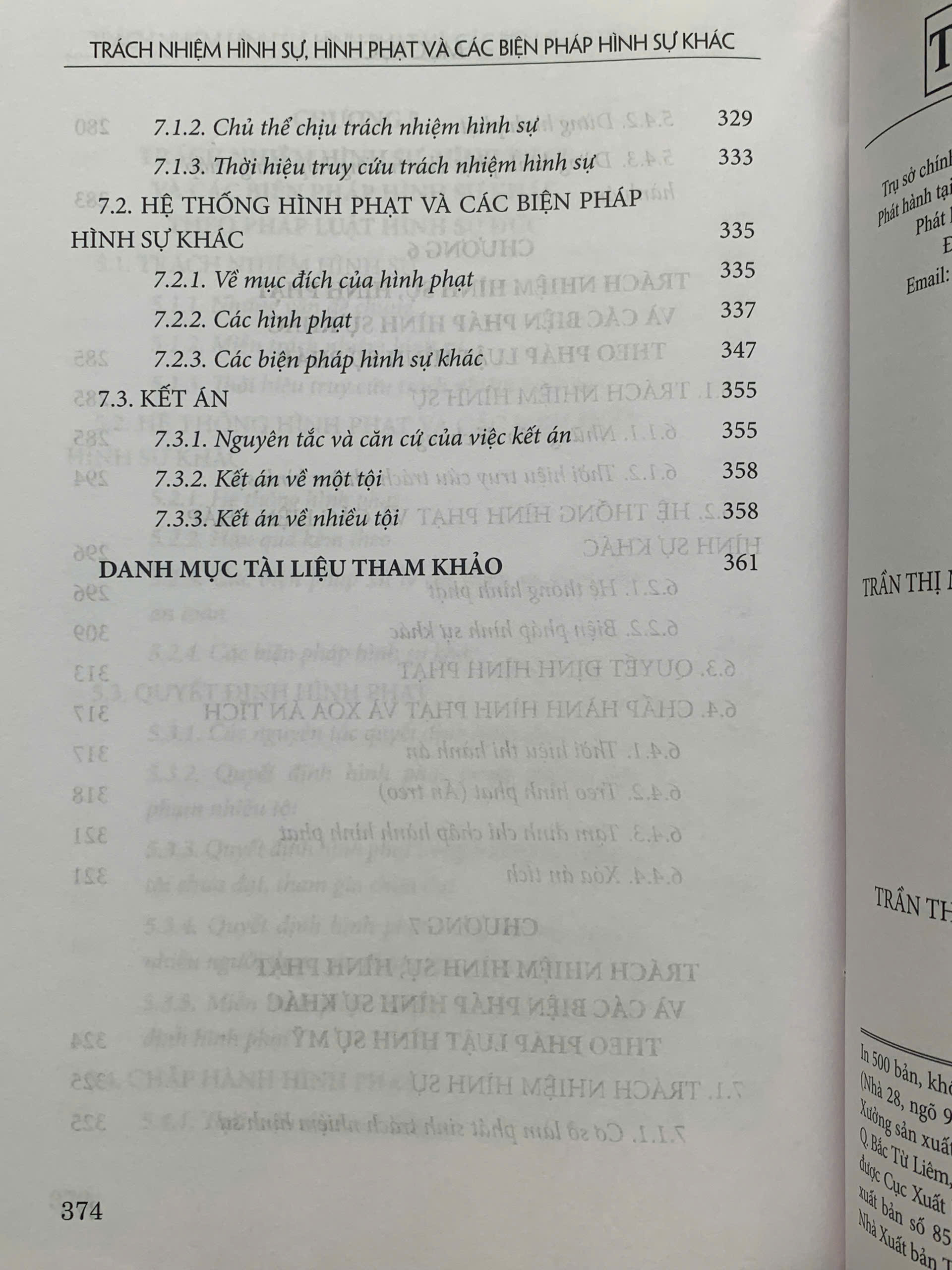 Trách nhiệm hình sự, hình phạt và các biện pháp hình sự khác