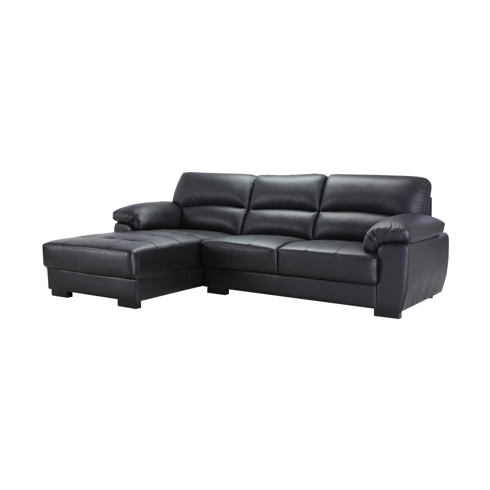 Ghế Sofa Góc L/Phải, Ghế Sofa Da Thật MORETTO Màu Đen Index Living Mall Nhập Khẩu Thái Lan