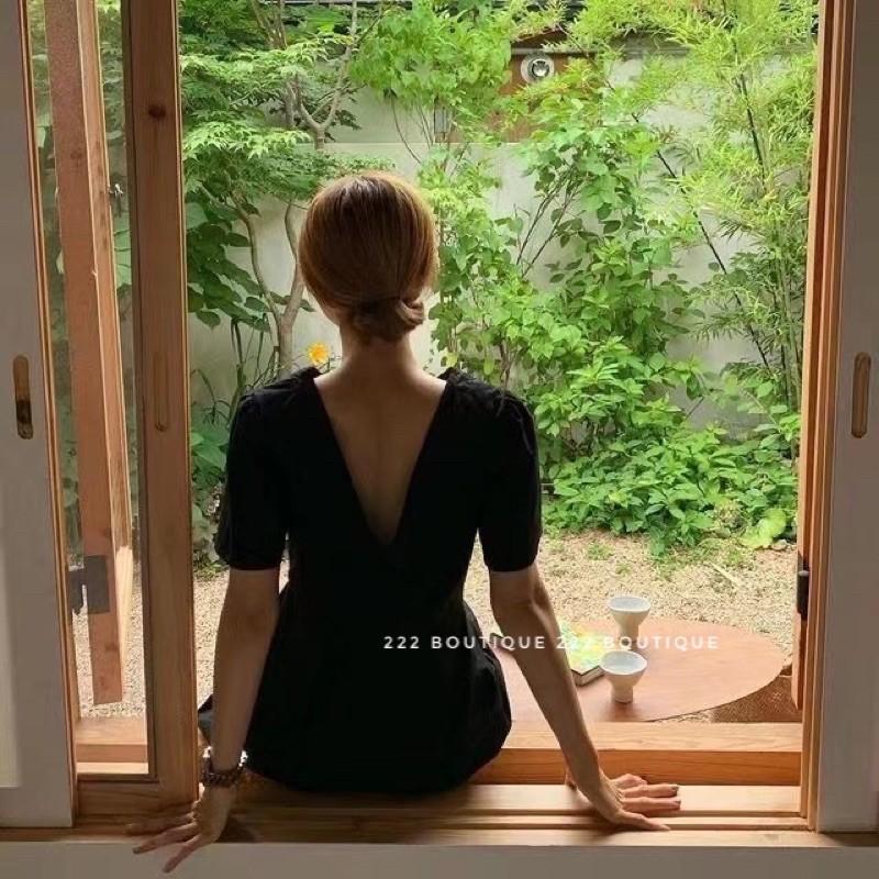 Váy thô Kate cổ tròn lưng V HQ