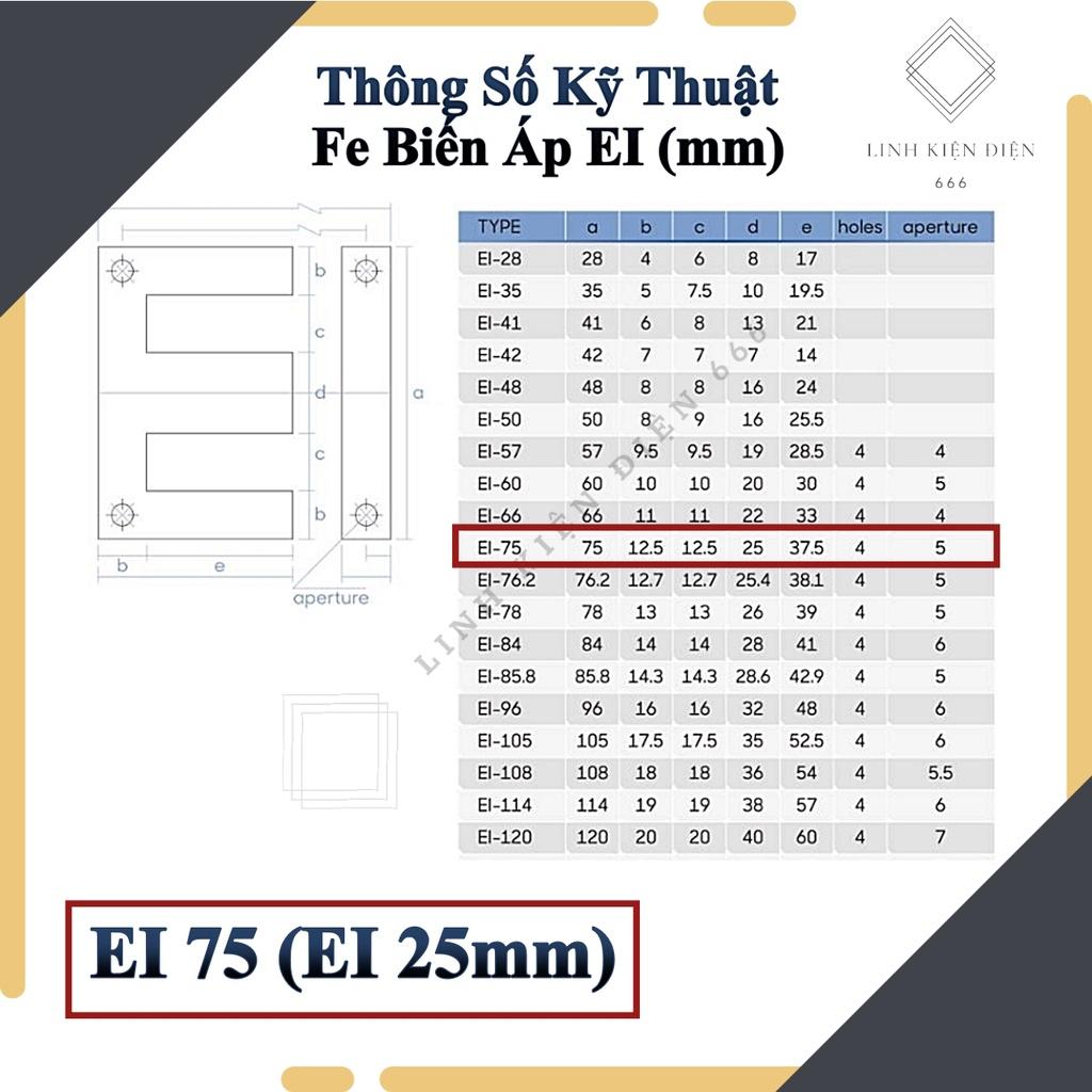 Fe Biến Áp Sắt (25x35mm) Phe Quấn Biến Áp Sắt Quấn Đổi Nguồn Kích Cơ