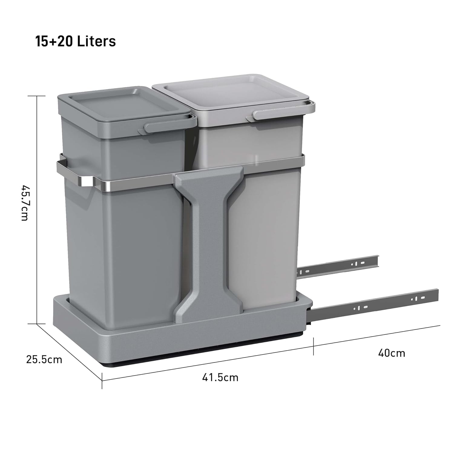 SET 2 THÙNG RÁC TỦ BẾP EKO DECO DUO EK9932 ( 20L + 15L ) Hàng chính hãng