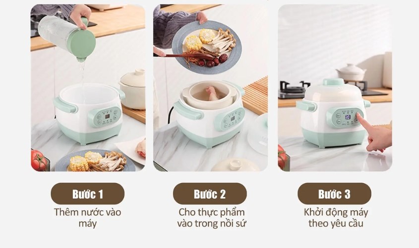 Nồi Nấu Chậm Cho Bé Ăn Dặm SEKA, Nồi Nấu Cháo Chậm, Chưng Yến Hấp Cách Thuỷ Cao Cấp