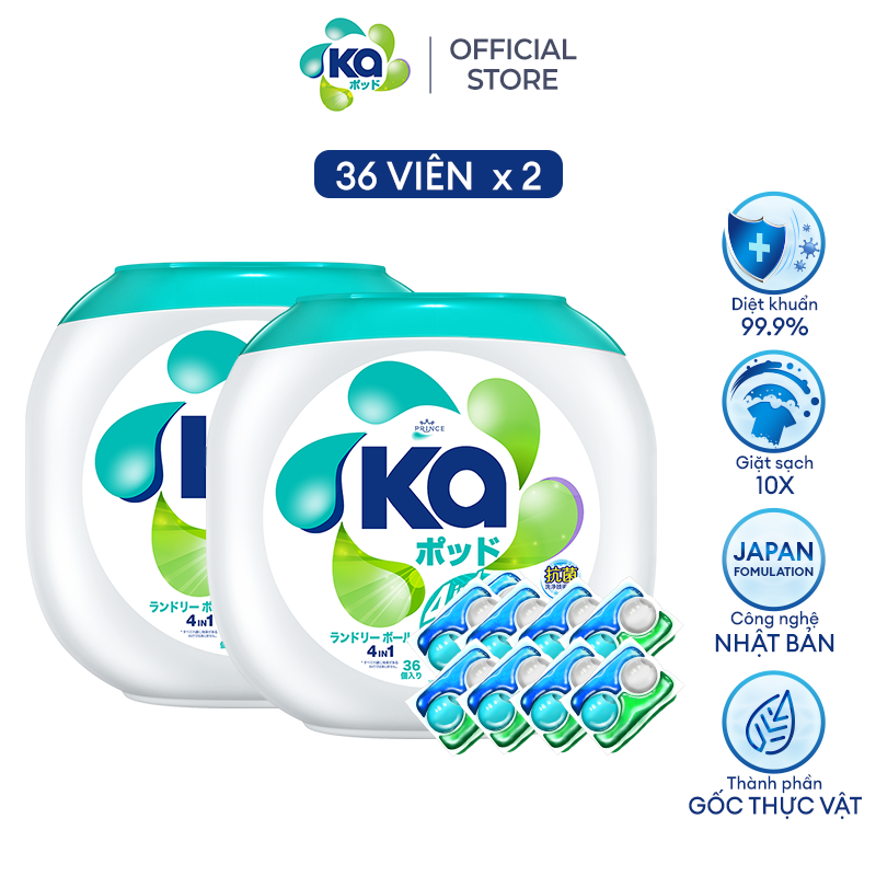 Combo 2 Hộp Viên Giặt Xả Đa Năng 4 Trong 1 KA Universal