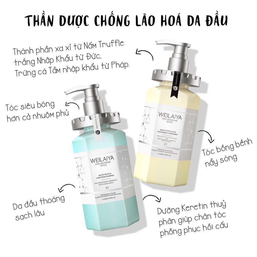 Dầu gội phục hồi nấm đa tầng TRUFFLE WEILAIYA 450ml