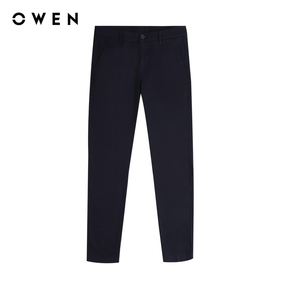 OWEN - Quần khaki Navy Trơn CVC Spandex QKSL221143