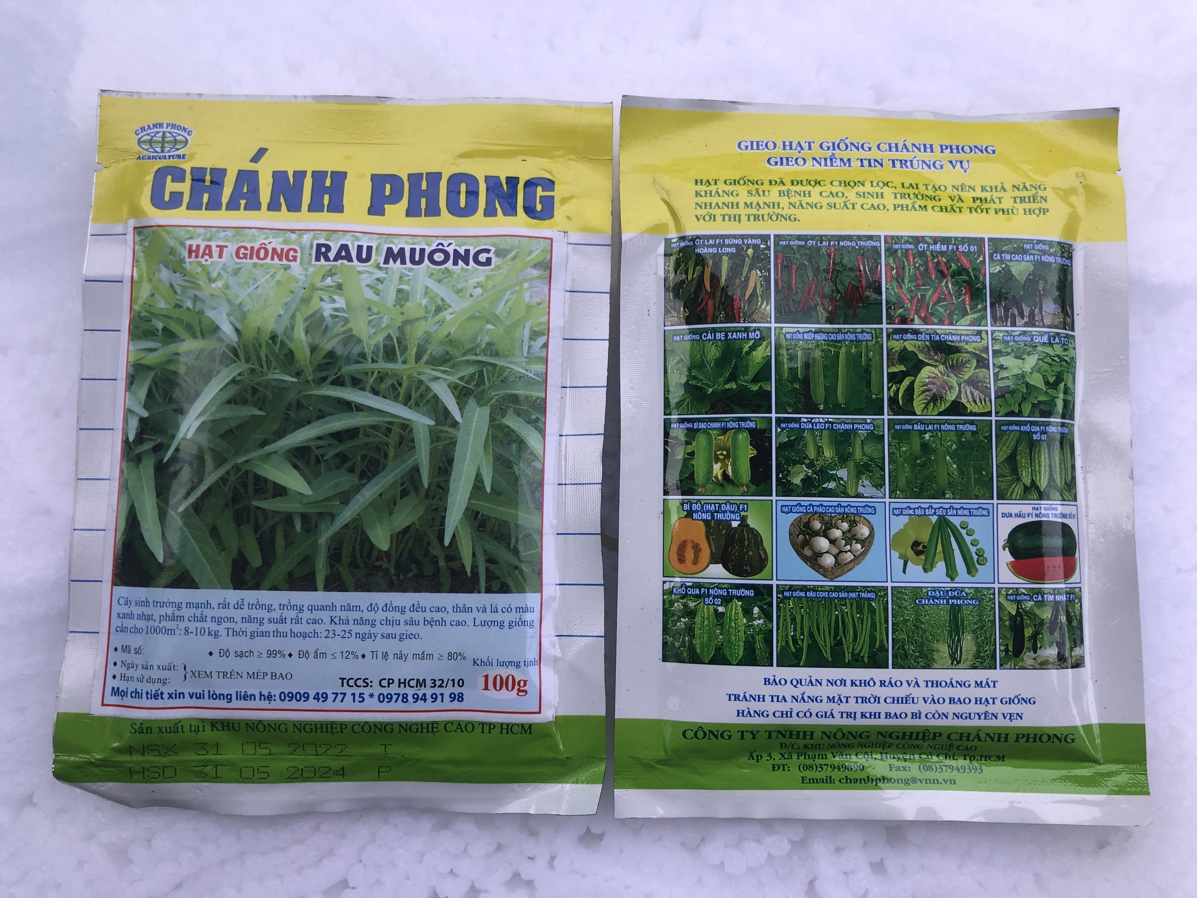 Hạt giống rau muống 100gr chanh nông