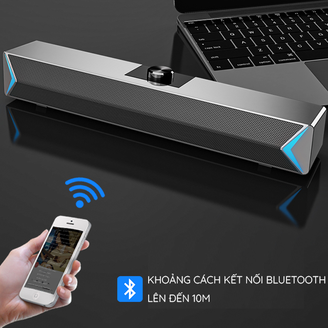 Loa Thanh Siêu Trầm Bluetooth Gaming Soundbar Để Bàn D6 Công Suất Lớn Dùng Cho Máy Vi Tính PC, Laptop, Tivi