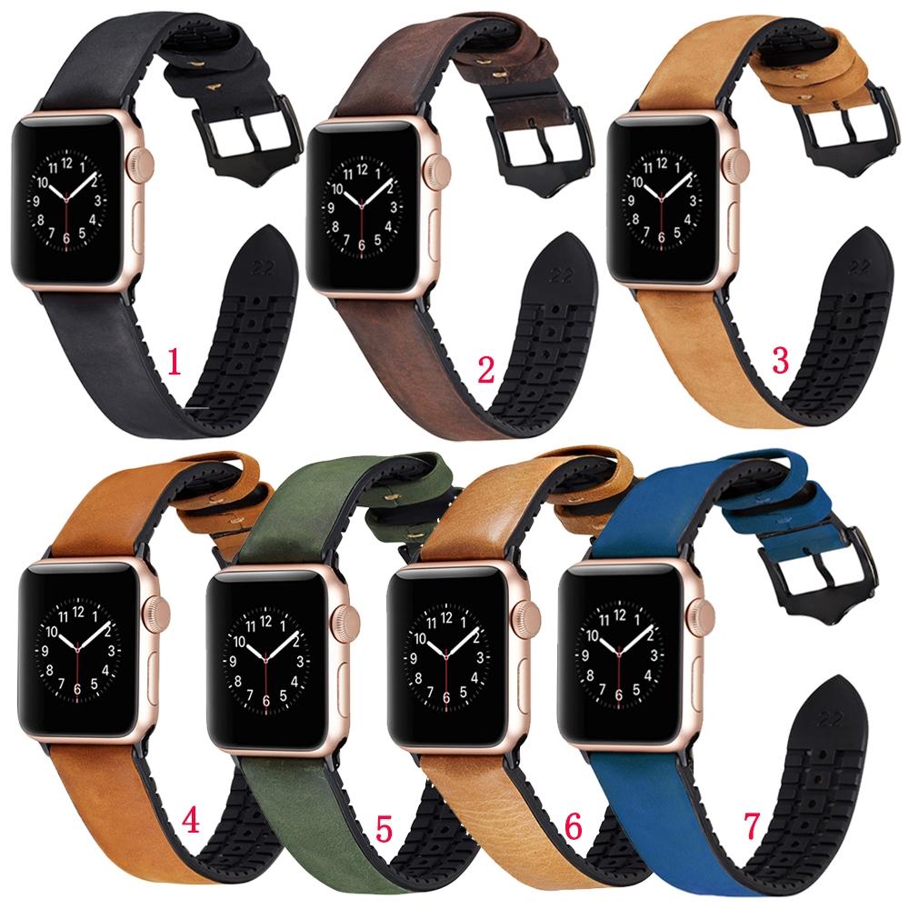 Dây Đeo Bằng Da Thật Cho Đồng Hồ Thông Minh Apple Watch Series 7 6 SE 5 4 3 38MM 40MM 42MM 44MM 41MM 45MM