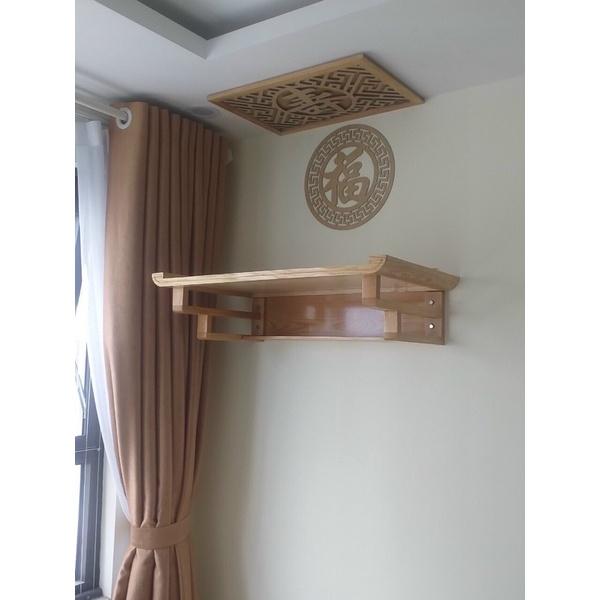 Combo 3 món bàn thờ treo tường gỗ sồi như ảnh kt 48x81