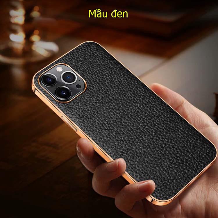 Ốp lưng da dành cho iPhone 11 pro max da bò mạ si cao cấp sang trọng