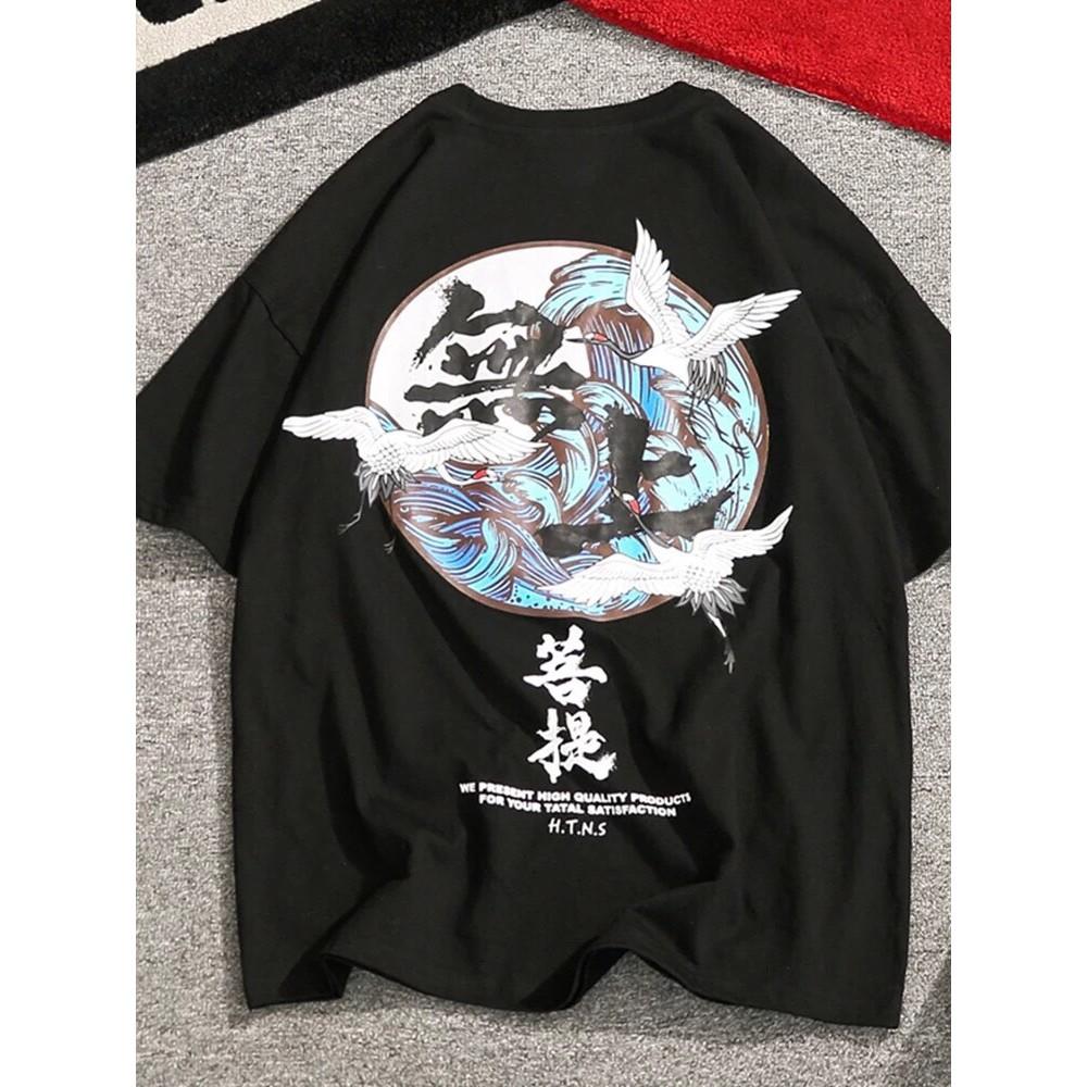 Áo thun tay lỡ vải cotton co giãn