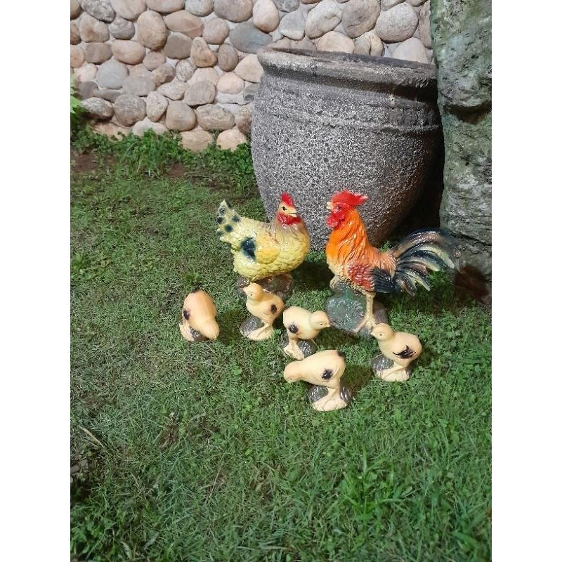 Gà Trống Gà Mái- Đàn Gà Gốm Sứ- Gà Gốm Sứ Bát Tràng Cao Cấp Đẹp Sắc Nét