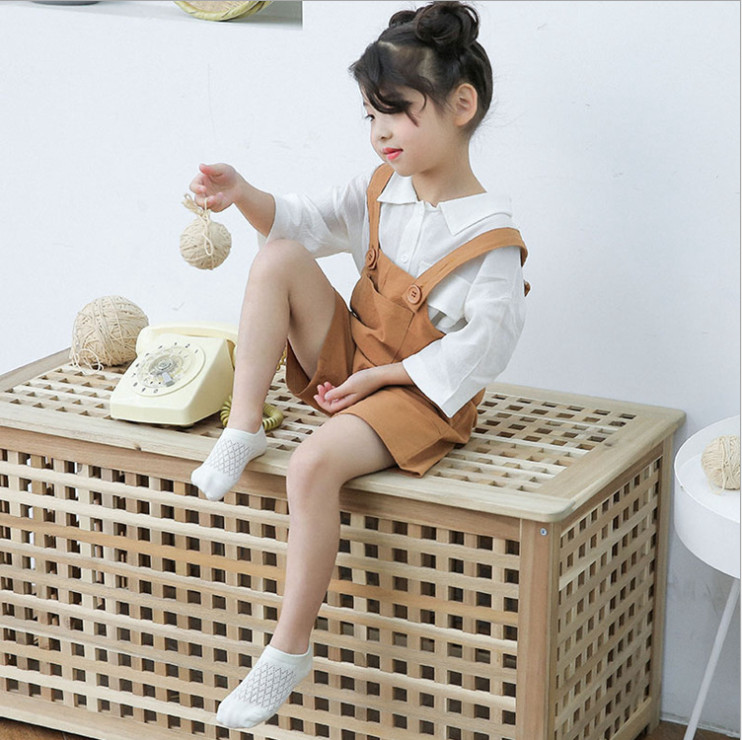 Set 5 Tất Lưới Em Bé Co Dãn Không Xù Lông Size M