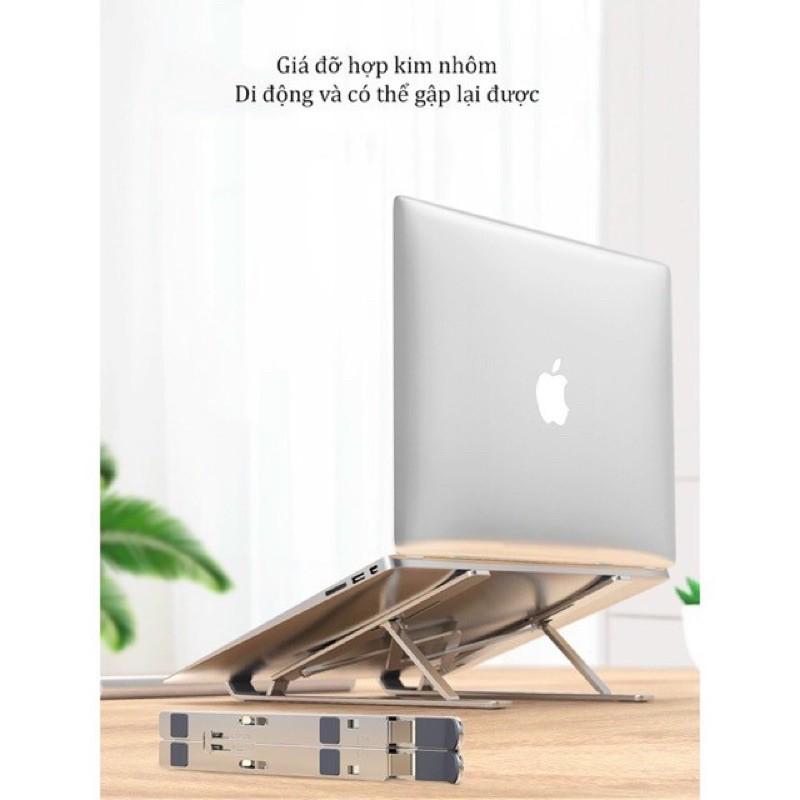 Giá đỡ Laptop MacBook Ipad bằng nhôm có thể điều chỉnh độ cao, gập lại được Techroom