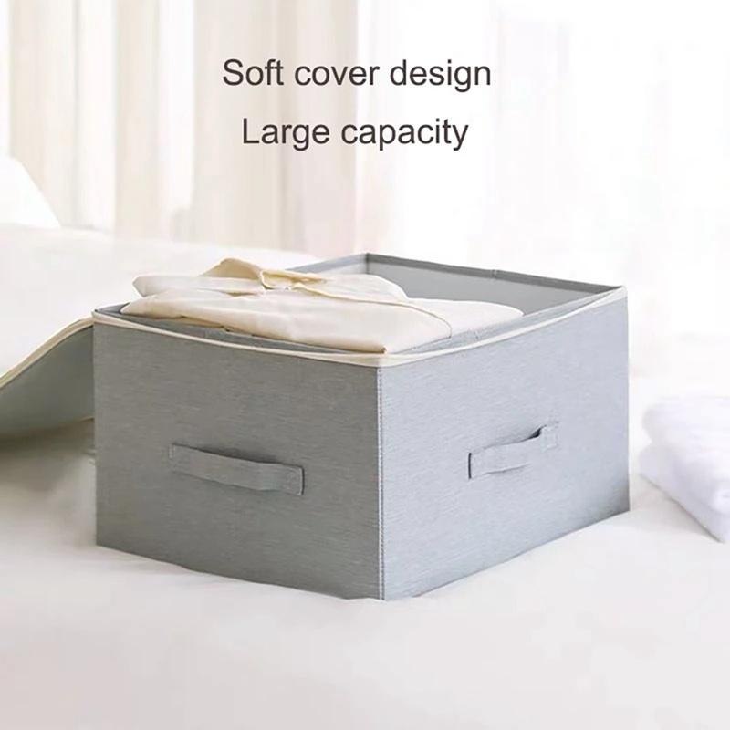 Foldable Storage Box for Clothes Large Capacity Storage Boxes Underwear Socks Box with Lid Quilt Dust-Proof Box,S - L