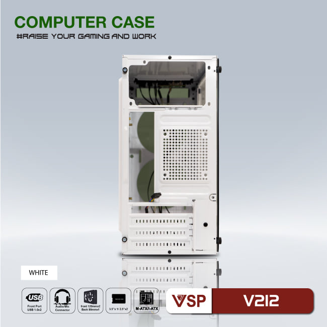 Vỏ Case VSP V212 (mATX) VT - Hàng chính hãng