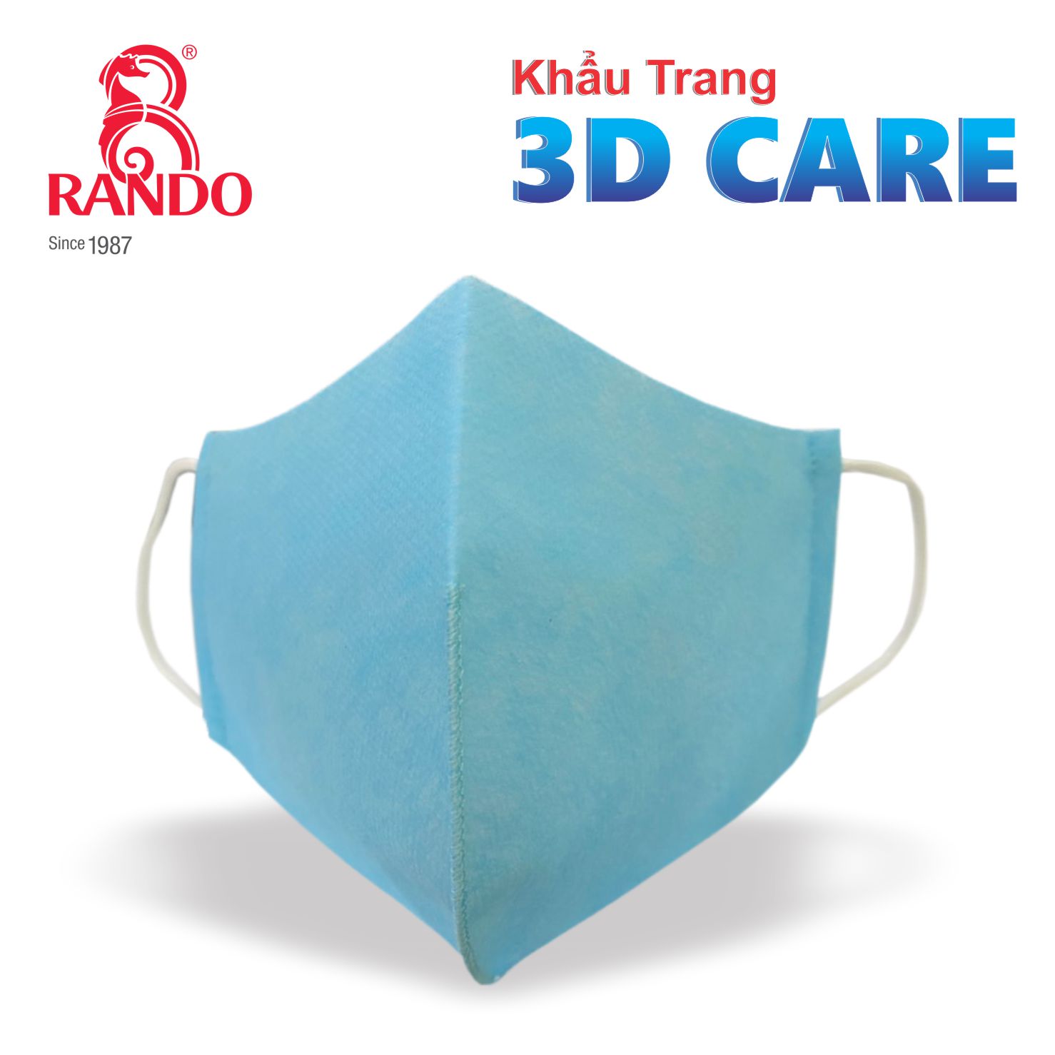 KHẨU TRANG NGƯỜI LỚN VẢI 3D CARE CHÍNH HÃNG RANDO