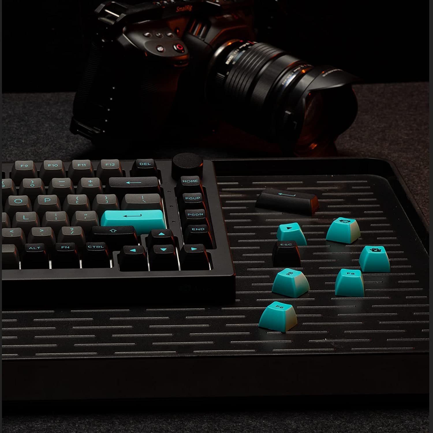 Bàn phím máy tính AKKO 5075B Plus Black & Cyan_Mới, hàng chính hãng
