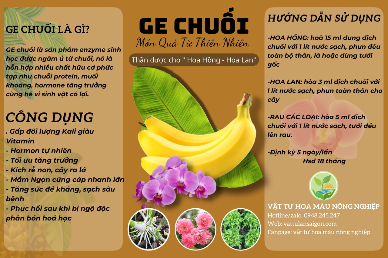 GE Chuối Phân Bón Hữu Cơ Bổ Sung Kali Cho Cây Trồng Giúp Cây Nhanh Ra Rễ