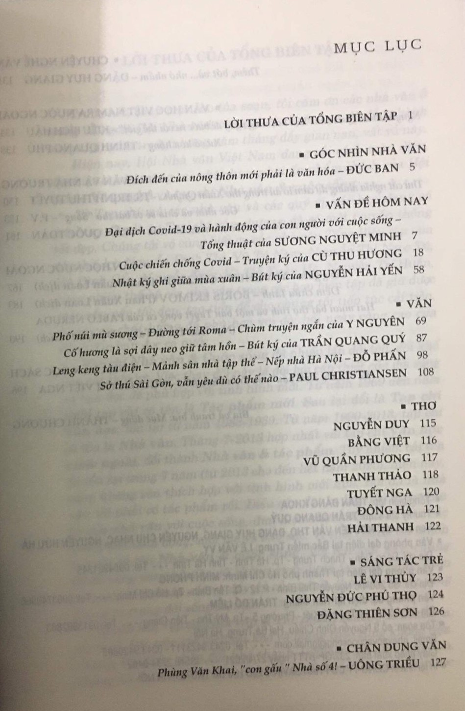 Tạp chí Nhà Văn và Cuộc Sống số 1 (Hội Nhà Văn Việt Nam)