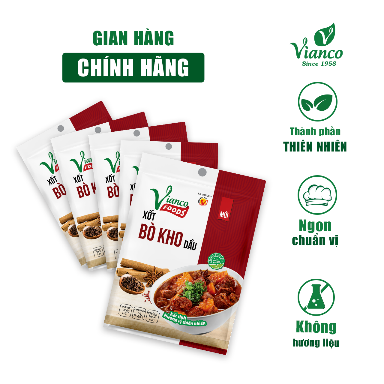 Combo 5 gói Xốt Bò Kho Dầu Việt Ấn 18gr (18gr/gói)