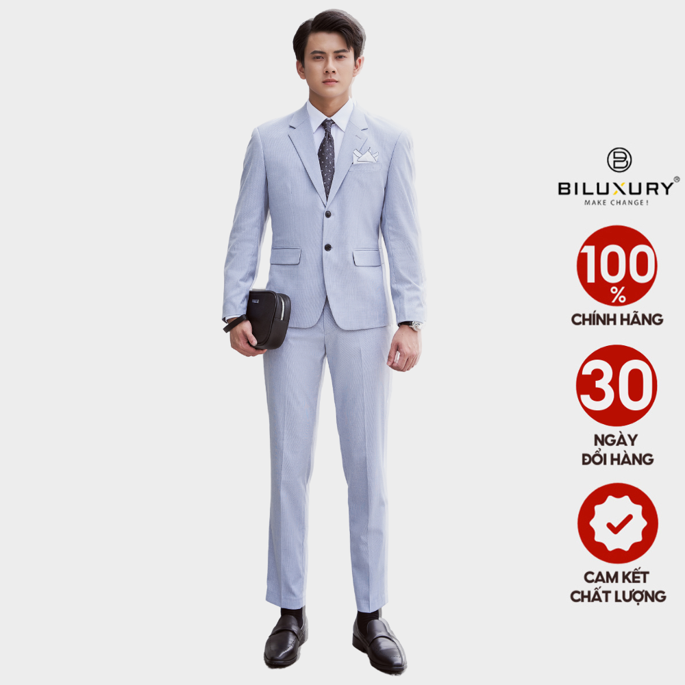 Bộ vest nam com lê Biluxury suit cưới công sở cao cấp hai nút phong cách Satorial 6AVBH202XNH