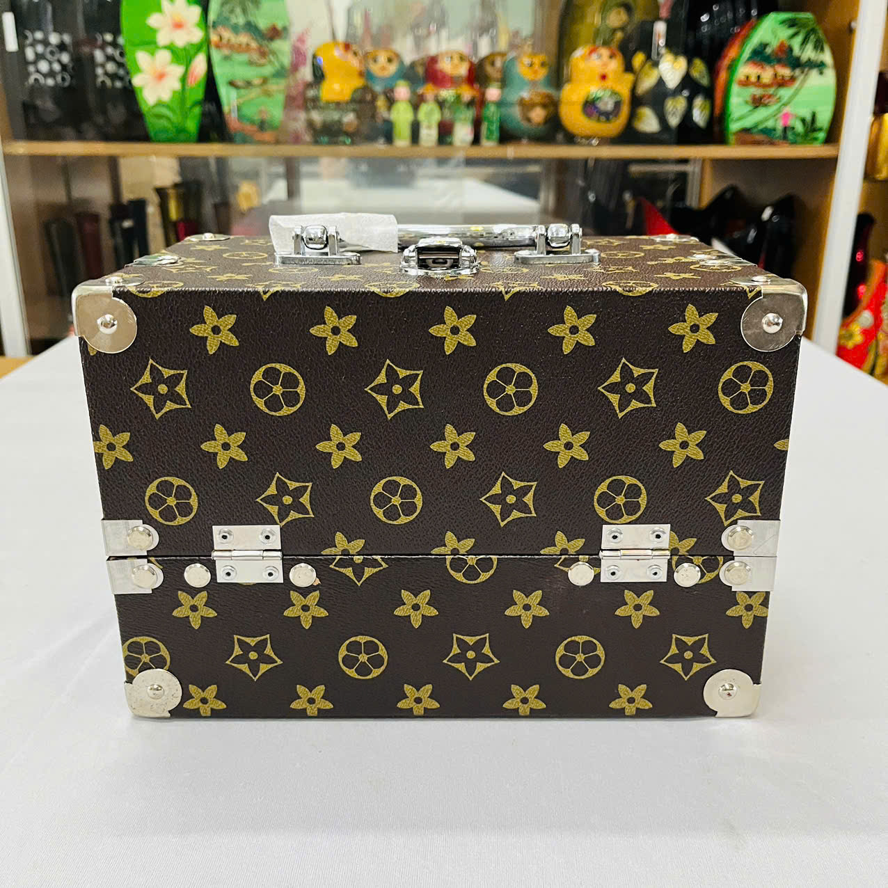 Cốp mỹ phẩm đa năng có khóa an toàn bộc gốc kim loại size 25x16x16 cm