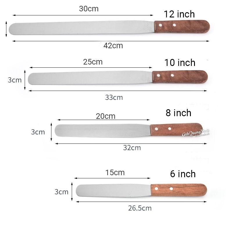 Dao chà láng thẳng/trang trí bánh kem cán gỗ