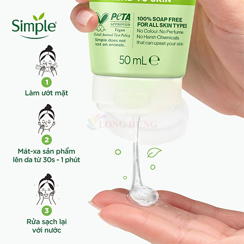 Sữa rửa mặt Simple Refreshing Facial Wash giúp làm sạch cho da nhạy cảm (50ml/150ml) - Hàng chính hãng