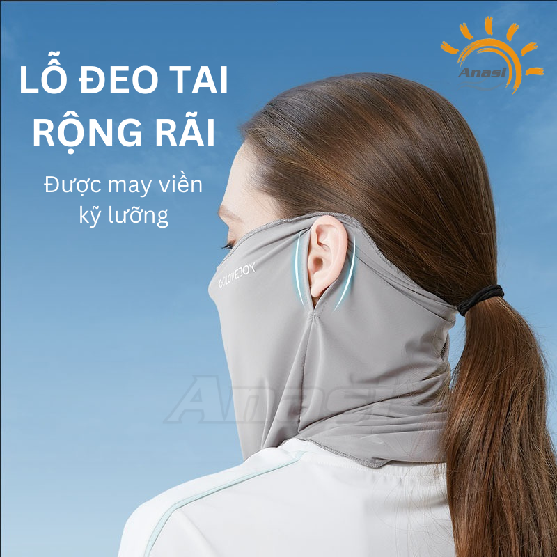 Khẩu trang băng lụa chống nắng cao cấp Anasi SA70 - khẩu trang nam nữ, chống tia UV, chống bụi, UPF50