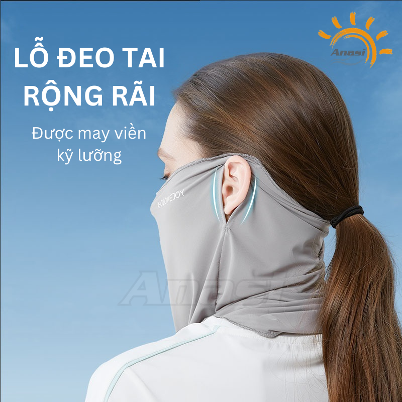 Khẩu trang băng lụa chống nắng cao cấp Anasi SA70 - khẩu trang nam nữ, chống tia UV, chống bụi, UPF50+