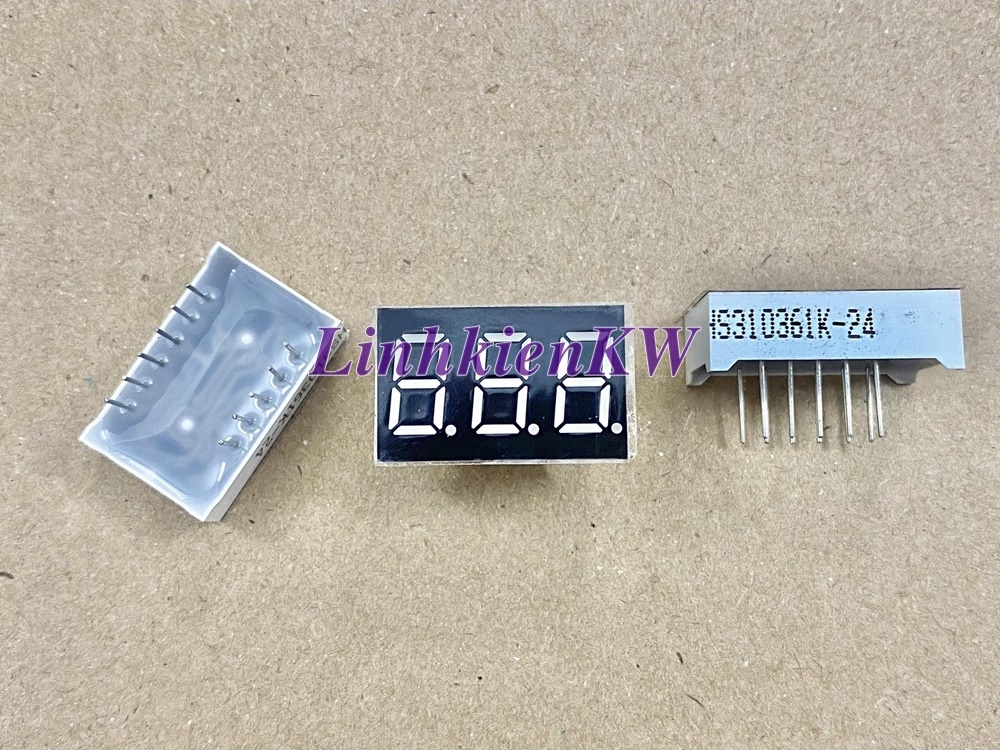LED 7 Thanh 0.8 Inch 3 Số A Chung, Màu Đỏ HS310361K-24 Mới 100%.