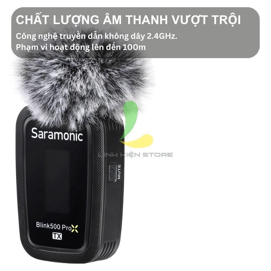 Micro thu âm không dây Saramonic Blink500 ProX B3 - Thiết bị ghi âm dành cho một người công Nghệ 2.4GHz hỗ trợ IOS - Hàng chính hãng