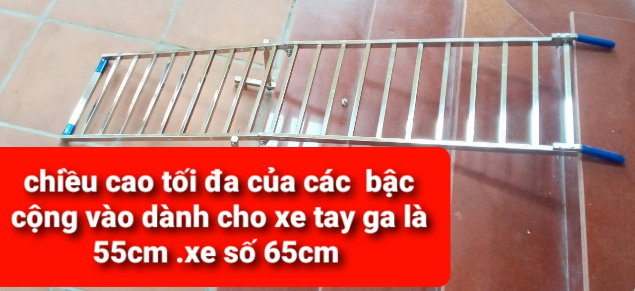 cầu dắt xe máy inox kt 170x40cm