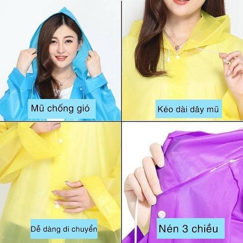 Áo mưa người lớn, áo mưa Măng Tô chống nước, chống thấm 2022 , Chất liệu EVA